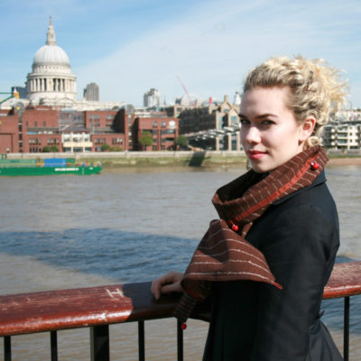 Handprinted Fine Wool Scarf Islington (Wide) - Image 4