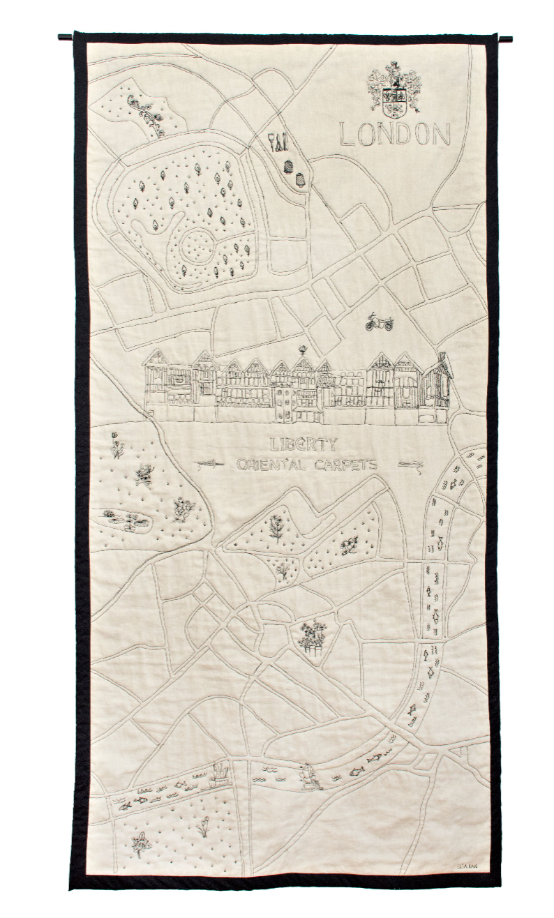 Bespoke Map commissed by Liberty Oriental Carperts, Liberty London