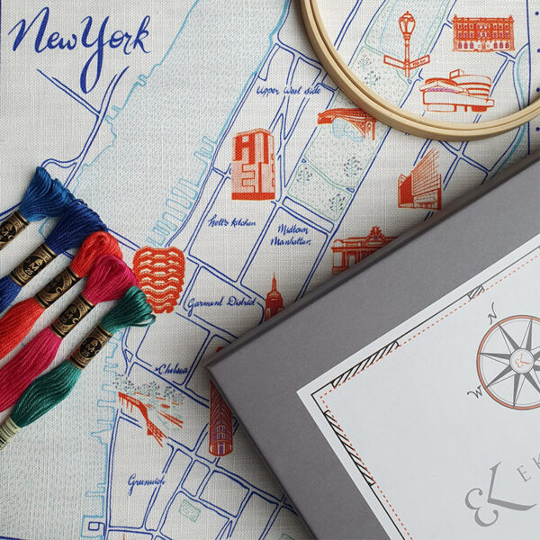 Ekta Kaul New York Map Embroidery kit with box