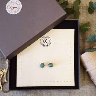 STERLING SILVER EAR STUDS IN JADE SILK - Image 2