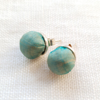 STERLING SILVER EAR STUDS IN JADE SILK
